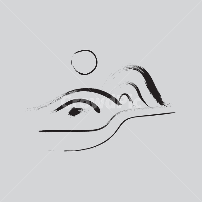 먹,물감,잉크,수묵화,그림,풍경,산,강,해,일러스트,벡터,아이콘,간단한,심플한,흑백,그래픽,일러스트레이션,graphic,illustration