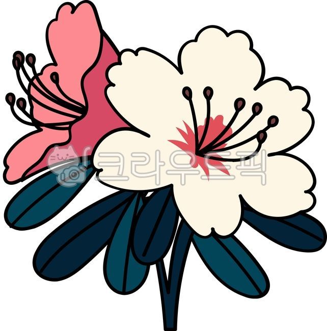 진달래,진달래꽃,진달래일러스트,진달래꽃일러스트,봄,봄꽃,꽃,꽃일러스트,flower