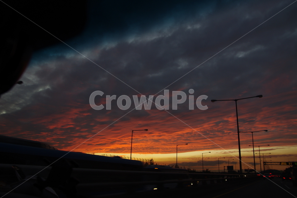하늘,노을,붉은노을,저녁,역광,sunset,서울하늘
