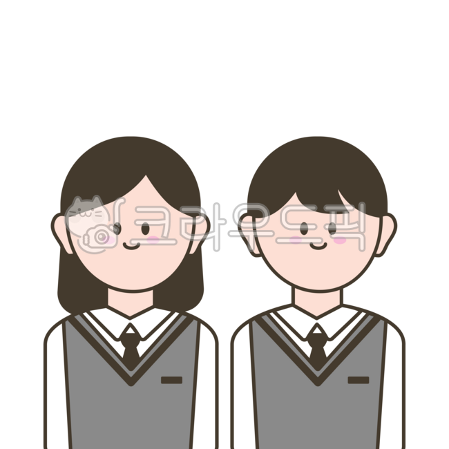 학생들, 학생, 교복, 남녀학생, 인물, 사진,이미지,일러스트,캘리그라피 - idpiglet작가