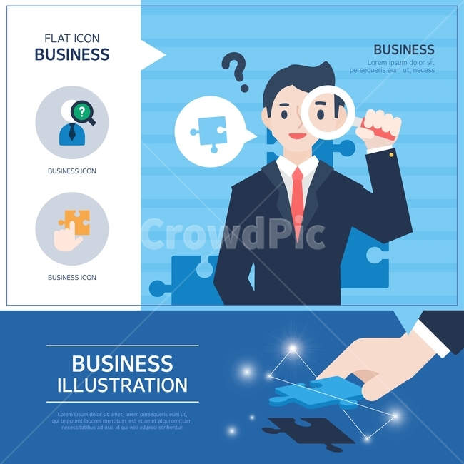 reading glasses,business,puzzle,flat design,icon,illustration,employee