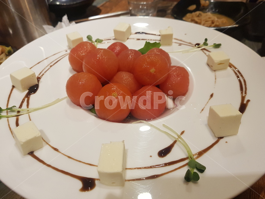 토마토,치즈,음식,방울토마토,카프리제