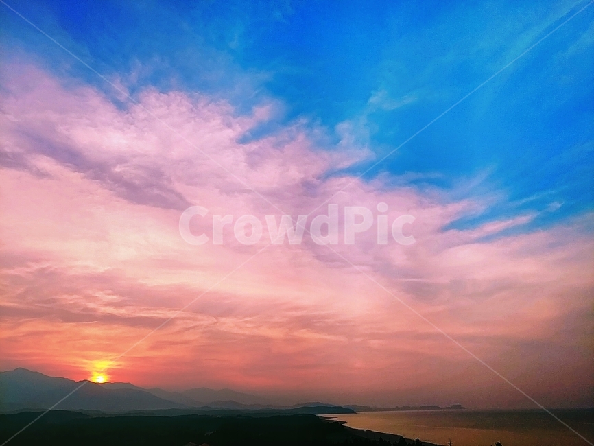 하늘,일몰,붉은하늘,redsky,outdoors,자연,노을