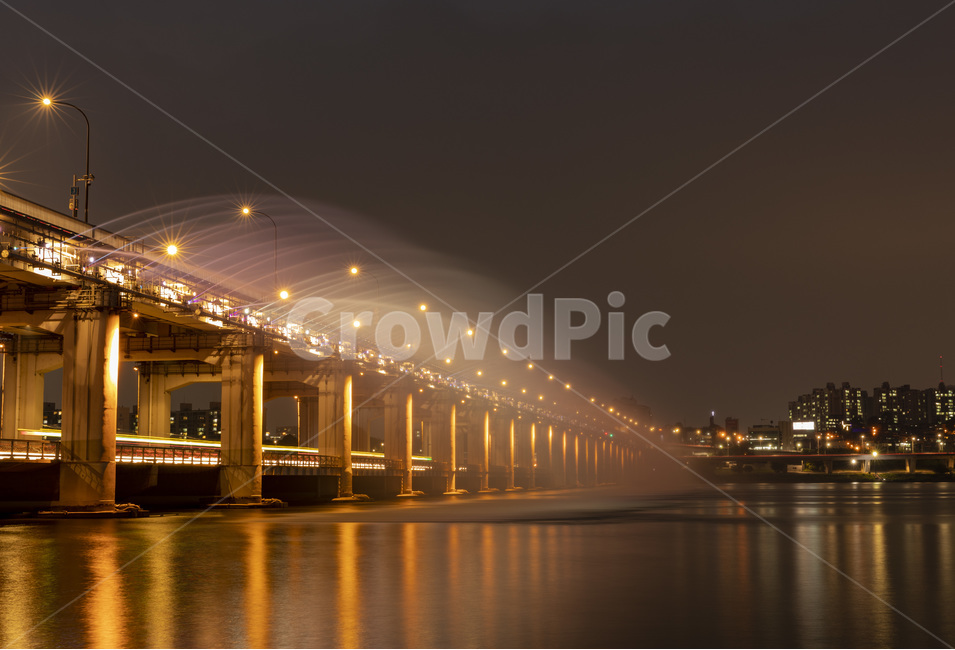 반포대교,한강,반포대교분수쇼,한강야경,분수쇼,야경,밤,풍경,nightscape,night,landscape,road,도로,building,건물