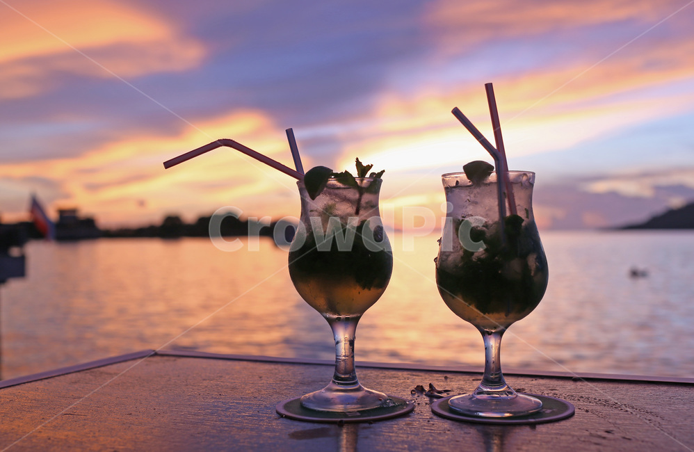 바다,칵테일,모히또,mohito,cocktail,물결,말레이시아,코타키나발루,해안,노을,풍경,술,주류,alcohol