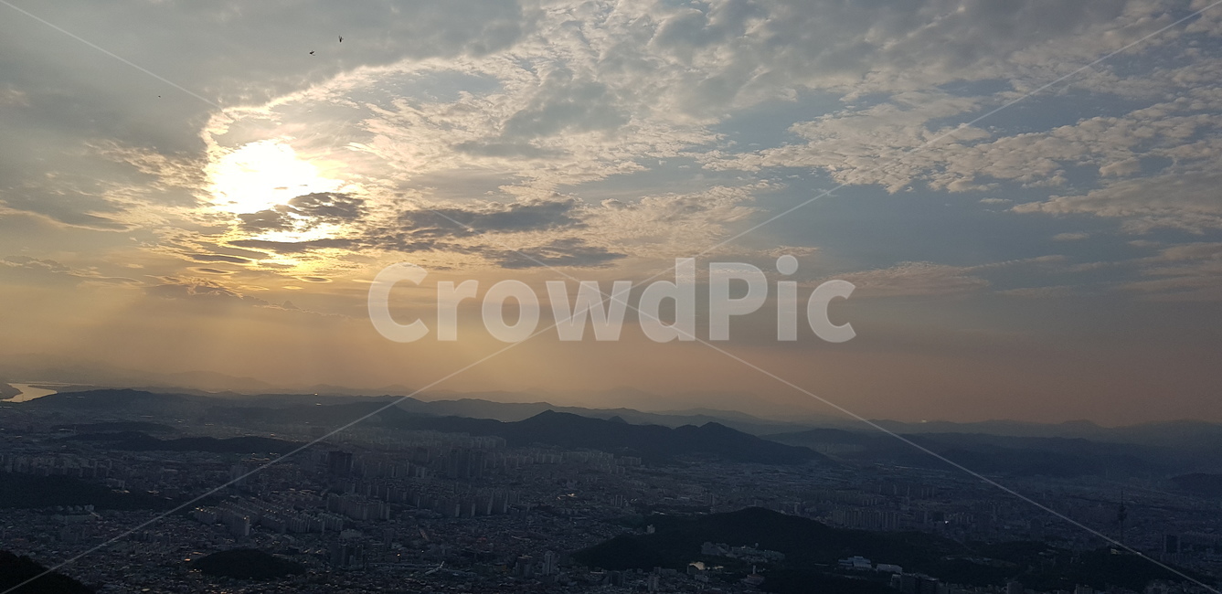 하늘,석양,노을,구름,자연,산,저녁,풍경,빛,nature,outdoors,옥외,landscape,경치,scenery