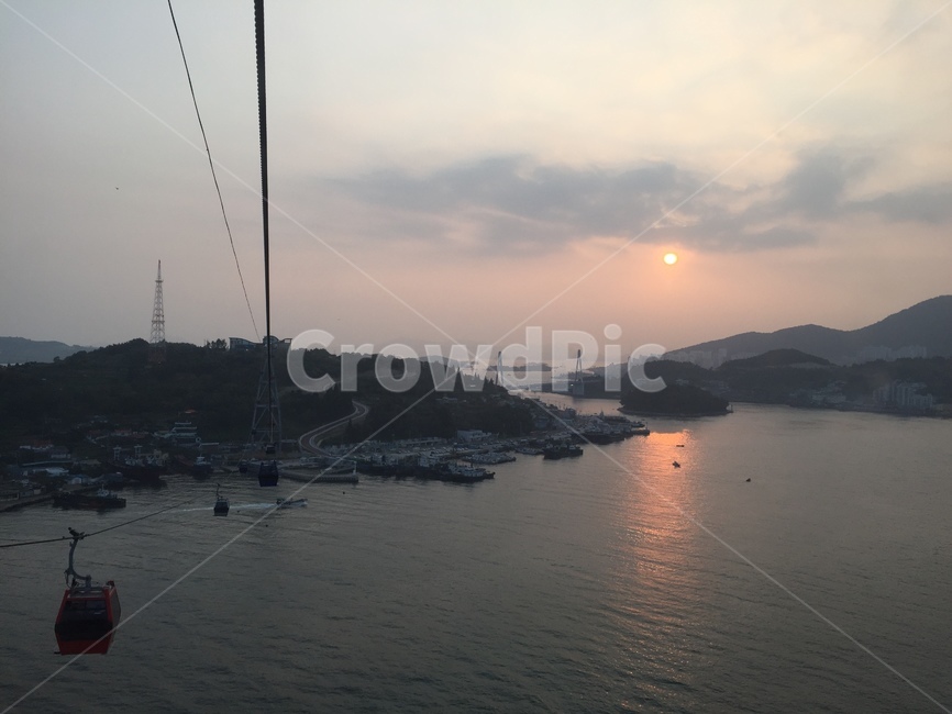 돌산대교,여수,케이블카,바다,노을