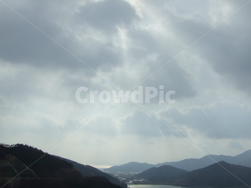 태양,산,구름,풍경,햇빛,자연,풍경,nature,landscape,outdoors,옥외,slope,경사