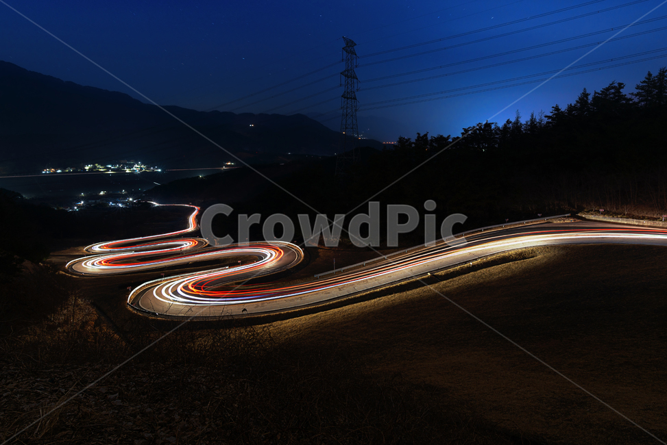 지안재,궤적,야경,국도,길,백사,시골,밤길,불빛,함양,지리산,road,도로
