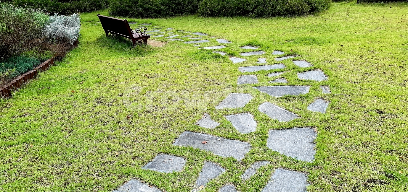 잔디밭,정원,산책로,벤치,풀