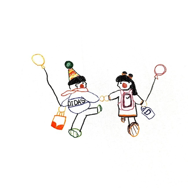 일러스트,소년,소녀,초등학생,풍선,겨울,사람,인물,인간,human,person,어린이,어린아이,child,children,kid
