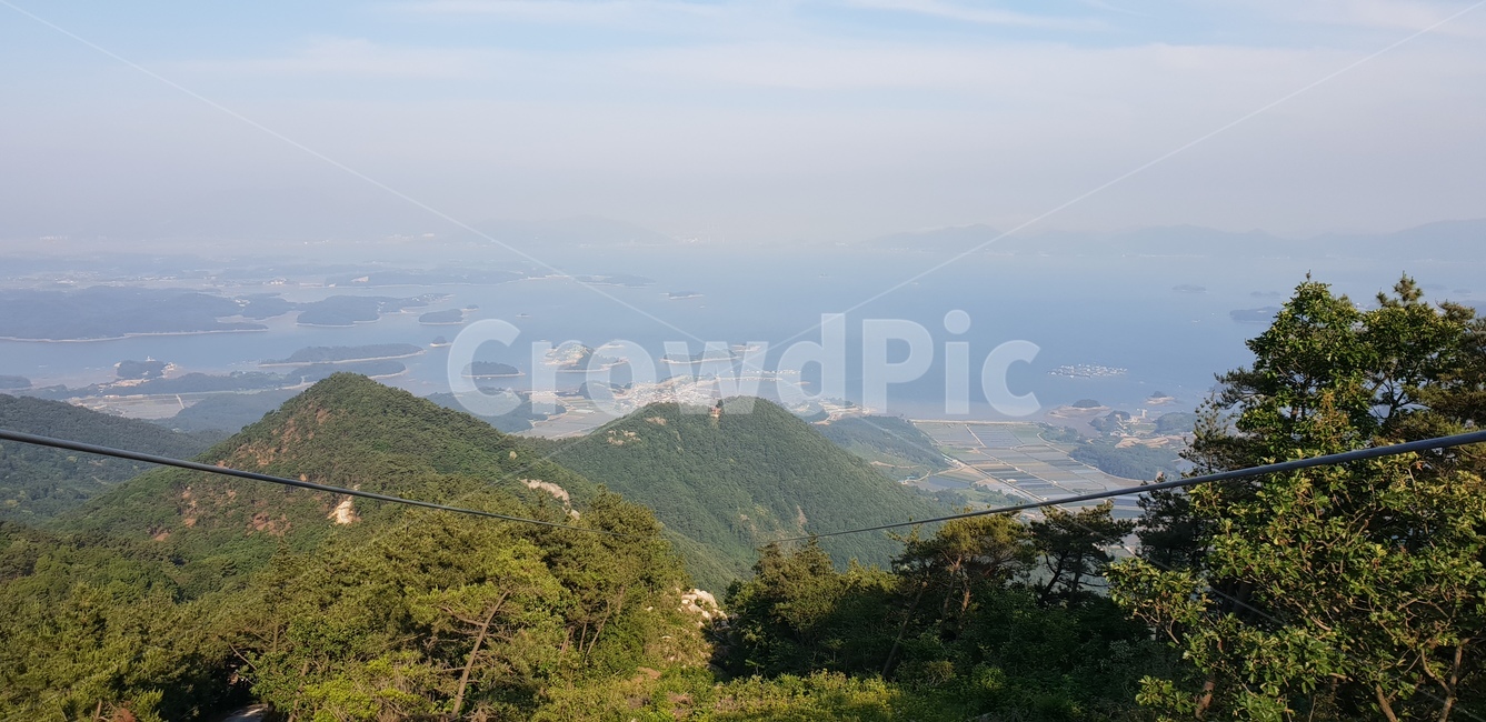 산,풍경,여름,나무,구름,푸른