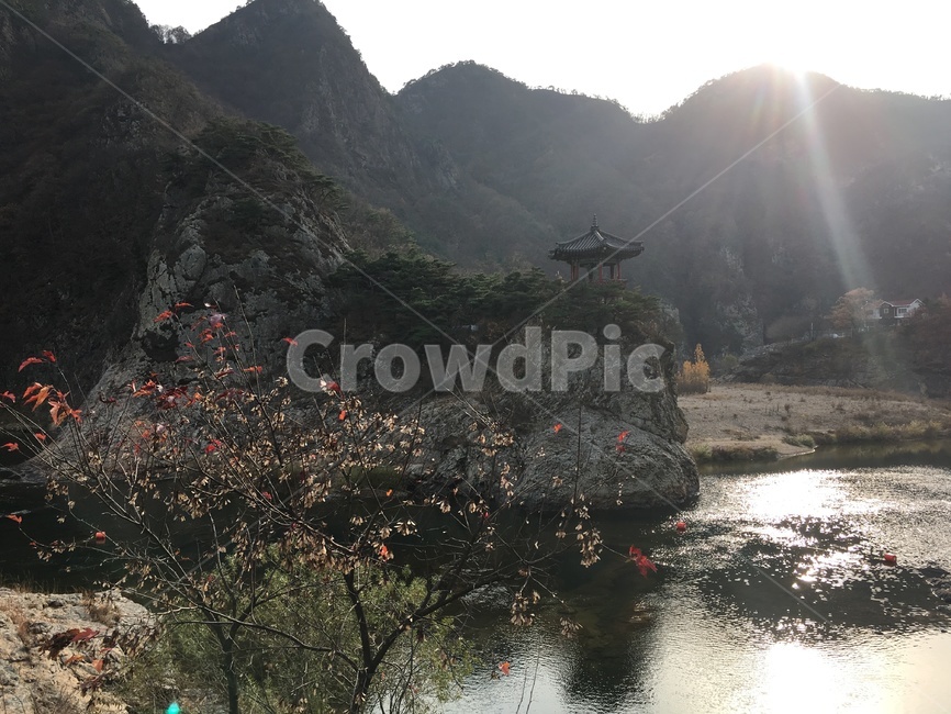 옥녀봉,옥천,flare,플레어,light,빛,자연,nature,정자,절벽,늦가을,겨울,winter,sunset,노을,한국적인,전통적인,자연,풍경,nature,landscape