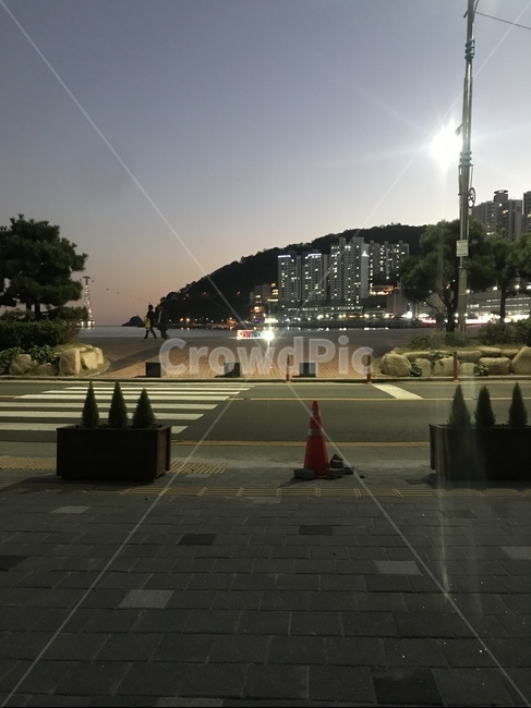 도로,asphalt,야경,바다,해변