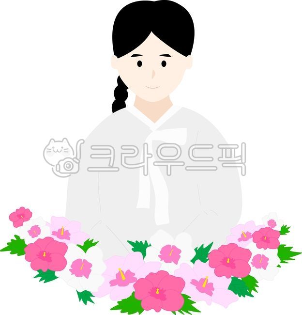 Rose of Sharon,Rose of Sharon flower,Rose of Sharon illustration,Independence Day notice,Liberation Day notice,Rose of Sharon banner,Liberation Day banner,Yu Gwan-sun illustration,flower,Liberation Day,Independence Day,flower illustration,Rose
