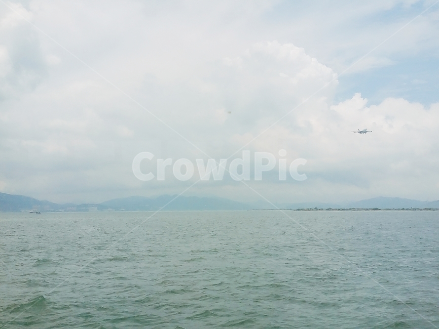 바다,구름,하늘,파도,경치,산,날씨,흐림,안개,ocean,mountain,cloud,sky,wave,cloudy,foggy,sea