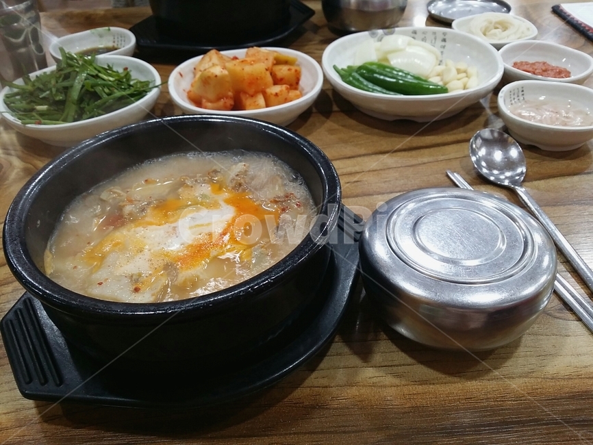 국밥,뜨거운,한상,국,밥