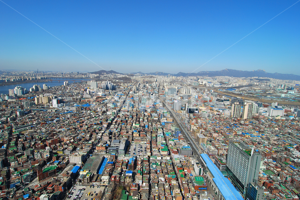 도시,도심,주택,주택가,집,주거,건물,부동산,빌딩,풍경,도시풍경,하늘,스카이라인,산,강,전철,지하철,역,전철역,지하철역,건대입구역,2호선,대도시,하이앵글,탑앵글,광진구,성동구,서울,한국