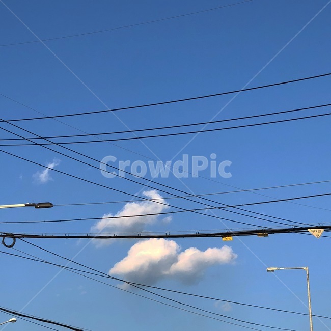 케이블,cable,전력선,구름,하늘,cloud