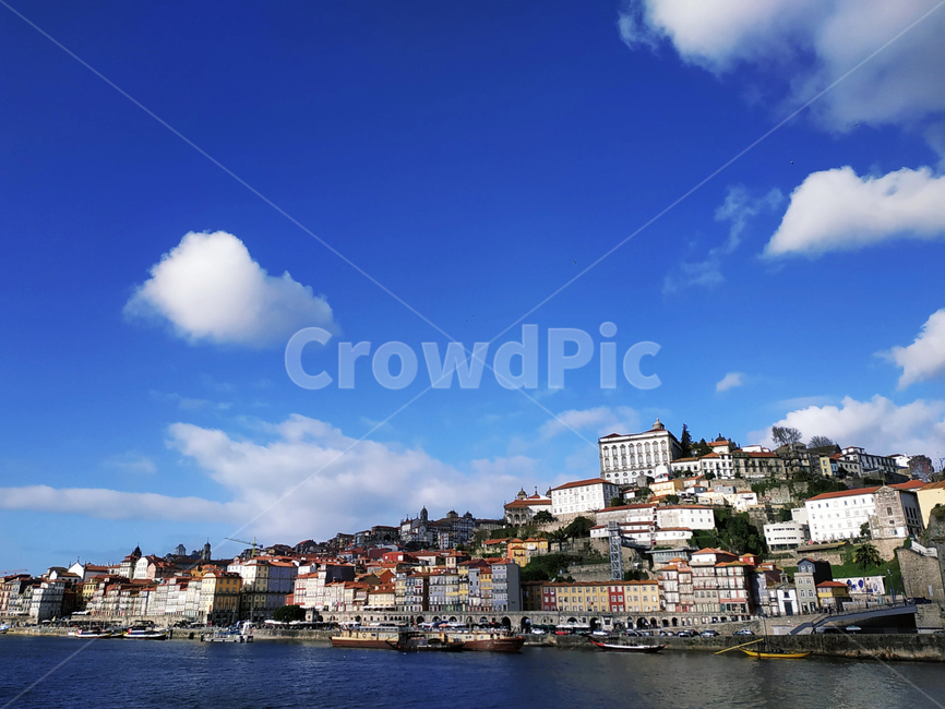 domluis bridge,blue sky,beauty,portugal,building,porto,cloud,douro river,cityscape,landmark,europe,architecture,famous,domluisbridge,heaven,douro,blue,background,oporto,bridge,riodouro,colorful