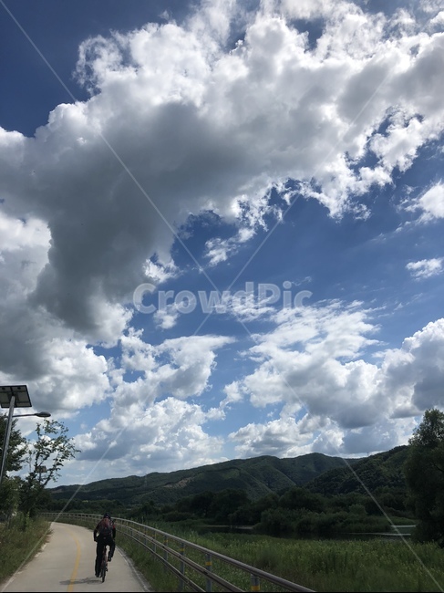 하늘,자전거길,자전거도로,구름,국토종주,한강,자연,풍경,nature,landscape,weather,날씨,outdoors,옥외,cloud,sky,cumulus,적운