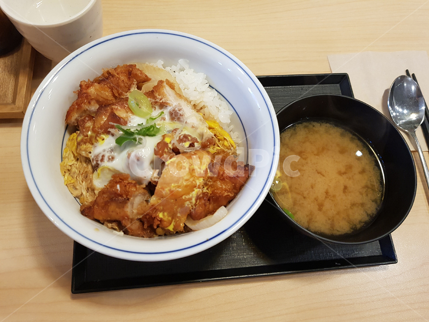 돈가스,덮밥,고기,된장국,음식,확대,porkcutlets,meet,food