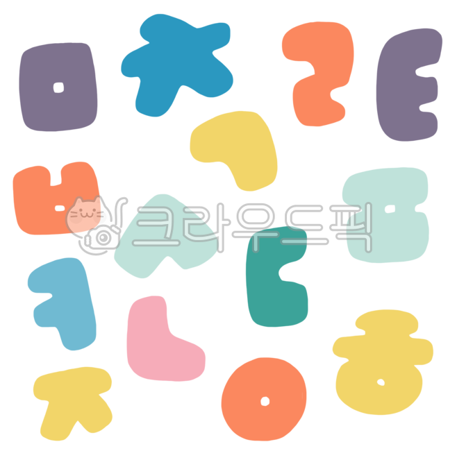 한글,한글자음,자음,한글자음스티커,한글스티커,한글손그림