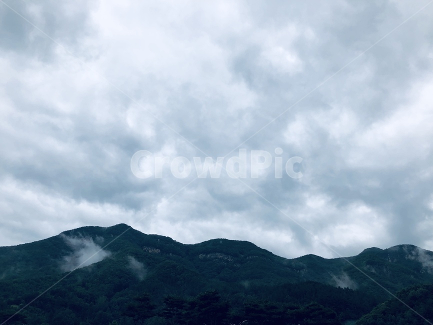 산,안개,비,먹구름,자연