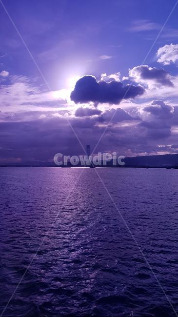 하늘,바다,violet,purple,바이올렛,블루,blue,구름,자연,풍경,nature,landscape,weather,날씨,outdoors,옥외,cloud,sky,cumulus,적운