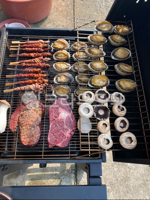 전복,낙지,호롱이낙지,버섯,고기,소,소고기,숯불구이,요리,음식,food