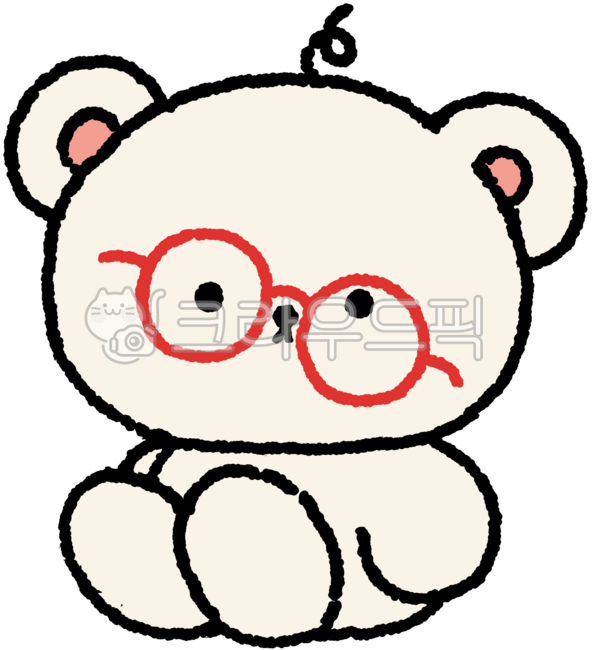곰인형,곰돌이,곰,안경,일러스트,손그림,드로잉,귀여운,스티커