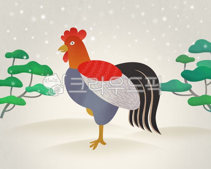배경,백그라운드,새해,신년,추석,한가위,설,설날,명절,전통,한국,한국전통,한국문화,연하장,수채화,수작업,그림,일러스트레이션,일러스트,드로잉,닭,동물,새,수탉,나무,소나무,눈,닭띠,korean,korea,asia,asian,newyear,chuseok,midautumn,festival,holiday,traditional,tradition,animal,chicken,tree,watercolor,drawing,illustration