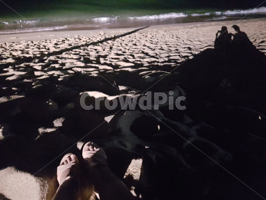 밤바다,조개,모래사장,강문해변,강릉,해변,바다,beach,sea