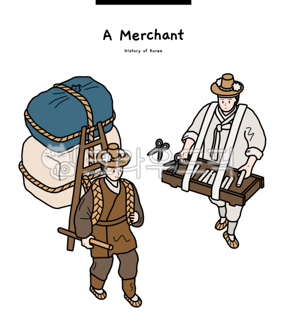 역사,조선,상인,짐꾼,보부상,패랭이,캐릭터,인물,history,joseon,merchants,porters,bobusang,parangi,characters