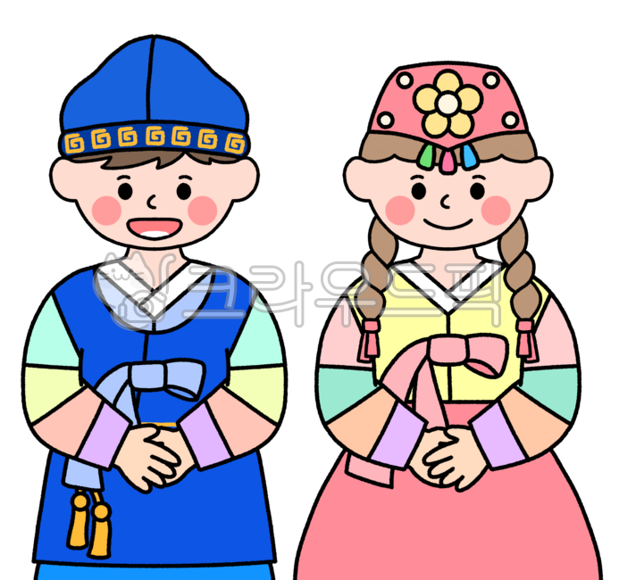 일러스트,손그림,한복,어린이,한복입은어린이,한복어린이,전통옷,우리나라옷,대한민국,의복,저고리,족두리,도령모,장신구,남자,여자,사람,예절,유치원,어린이집,도안,행사도안,추석도안,환경구성,데코