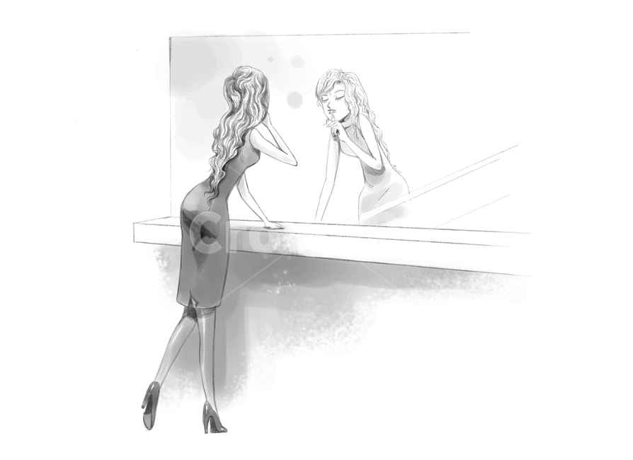여성,여자,숙녀,레이디,아가씨,캐리어우먼,뷰티,세련,아름다움,아름답다,라이프스타일,라이프,스타일,생활,여성생활,여성미,건강,다이어트,스토리텔링,매력,미인,미녀,삶,예쁜,젊은,관리,당당한,캐릭터,사람,휴먼,인간,인물,동작,감정,표정,표현,행동,느낌,상황,상황그림,상황컷,예쁜그림,페인터,회화,일러스트,일러스트레이션,핸드드로잉,드로잉,아트,만화,클립,클립아트,아트클립,삽화,그래픽,수채화,유화,파스텔,흑색,스케치,흑백그림,화장,메이크업,미용,꾸밈,섹시,립스틱,입술,거울,고침,뒷태,뒷모습,몸매,스타킹,하이힐,자신감,도도함,만족,그래픽,일러스트레이션,graphic,illustration