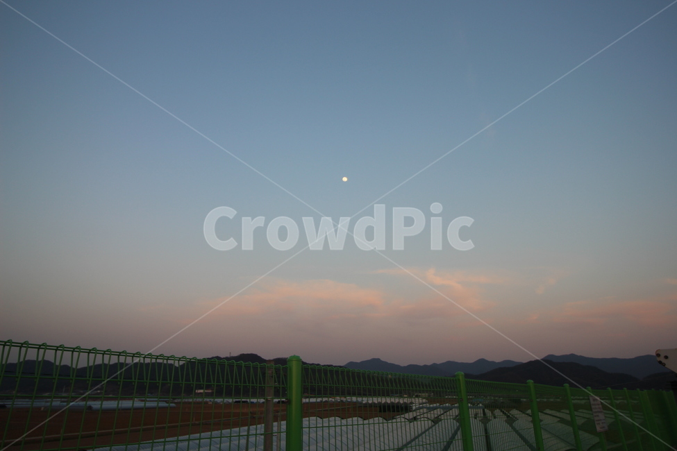 달,풍경,하늘,배경,철조망,자연,풍경,nature,landscape