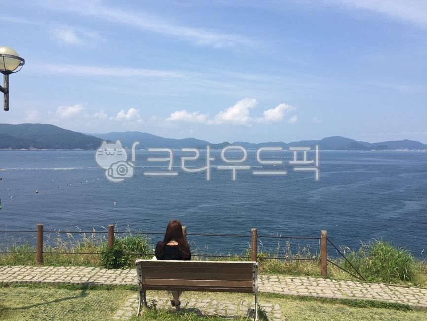 벤치,옥외,바다,뒷모습,자연,bench