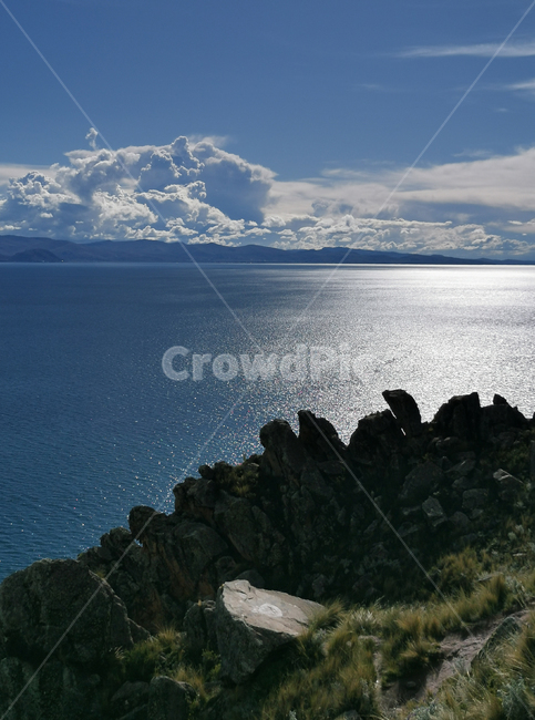 자연,호수,보트,하늘,구름,볼리비아,티티카카호수,코파카바나,곶,옥외,outdoors,promontory,nature