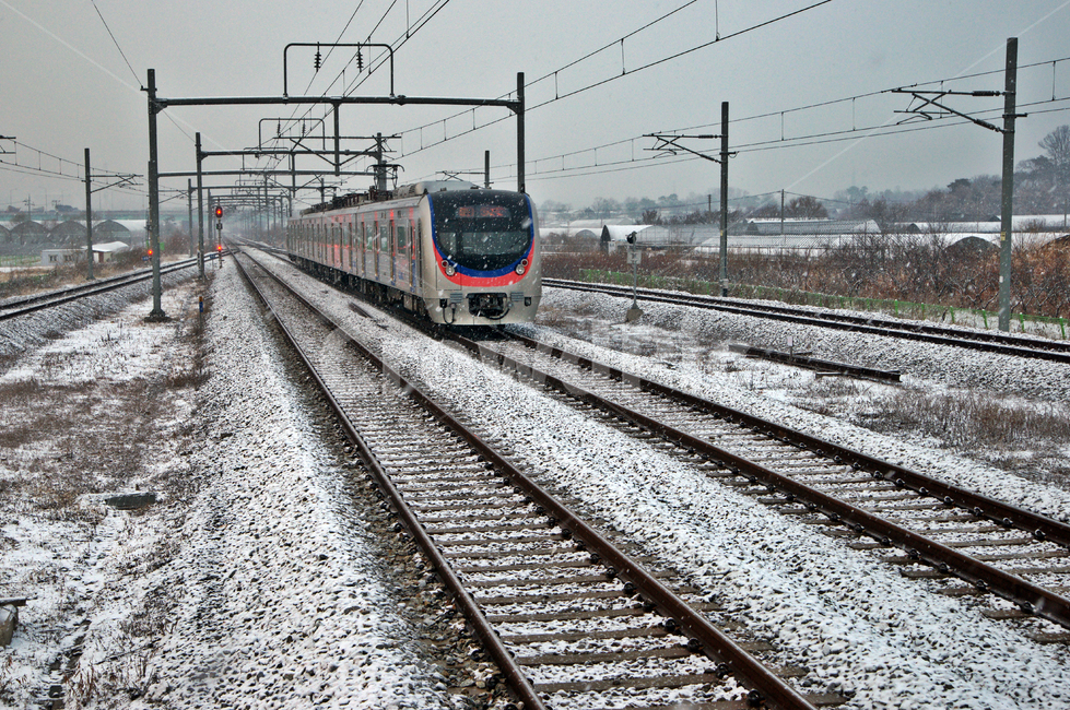 전철,코레일,경의선,눈,철로,겨울,계절,winter,season,교통,교통수단,traffic,transportation