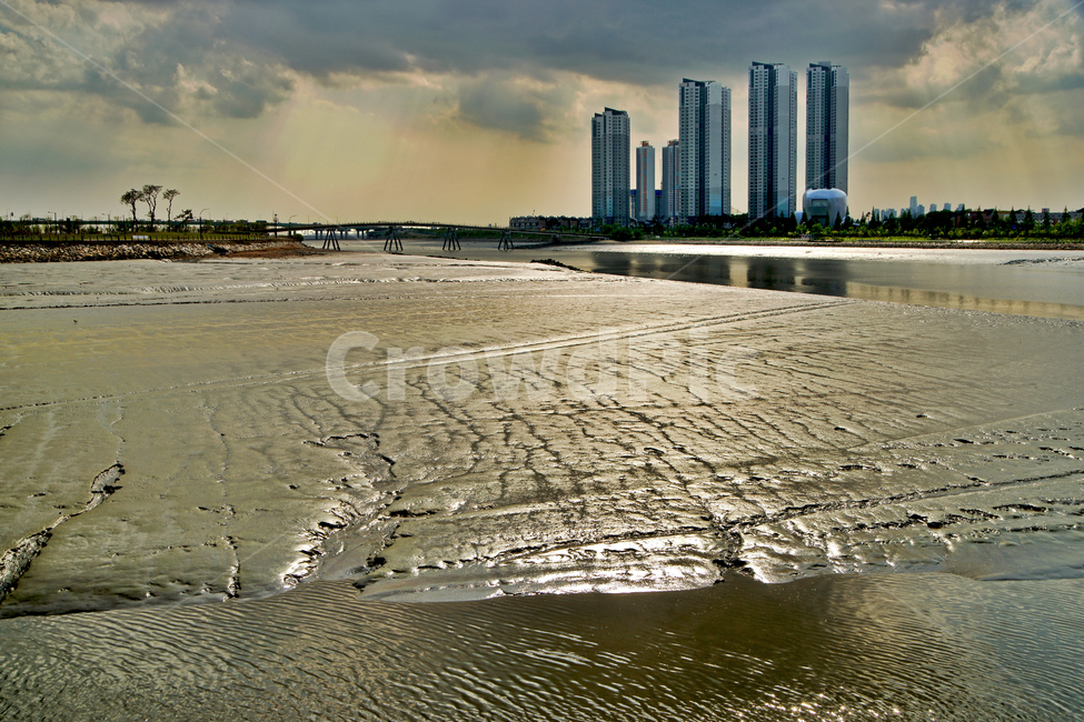 월곶,포구,썰물,갯벌,시흥,아파트,도시,풍경,city,landscape