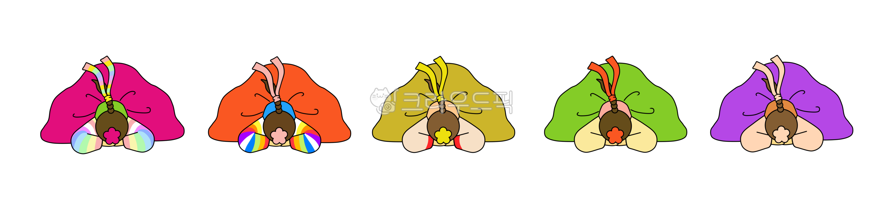 Hanbok,Yeonseong Hanbok,Traditional Clothing,Korean Clothing,Daenggi Mori,Saekdong,Saekdong Jeogori,Rainbow Hanbok,Rainbow Colors,New Year's Greetings,New Year,Seollal,Chuseok,Holiday Greetings,Bowing,Saebae,Daenggi,Women,png,New Ye