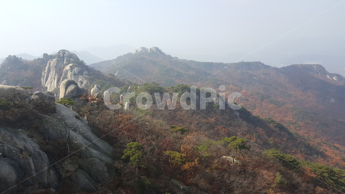하늘,자연,산,단풍,가을,정상,산등성