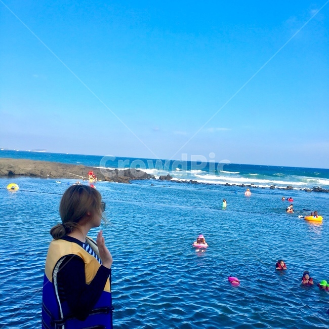제주도,바다,하늘,배경,뒷모습