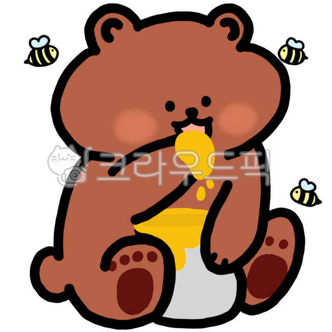 곰,곰돌이,꿀단지,꿀먹는곰,곰일러스트