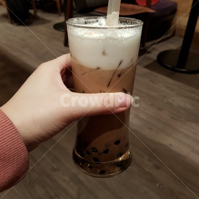 카페,브라운,나무,버블티,갈색