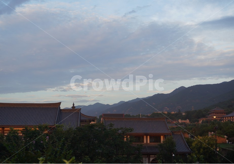 하늘,sky,마을,집,산,기와집,풍경,view