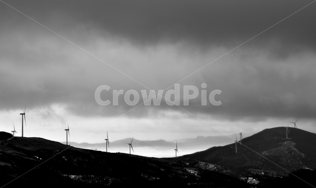 흑백,흑백사진,monochrome,풍차,windmill,nature,자연,weather,날씨,구름,cloud