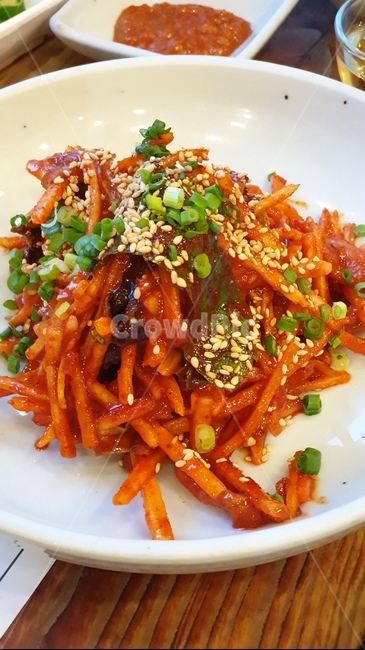 반찬,한식,매콤,빨강,무,요리,음식,food