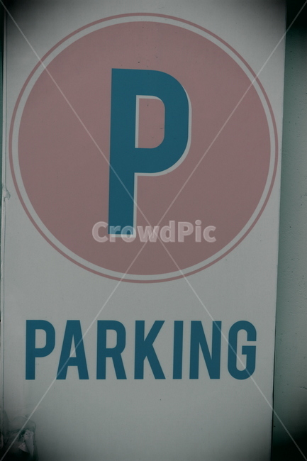 간판,분홍색,파랑색,parking,주차